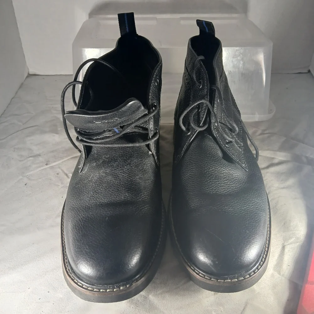 Nunn Bush‎ Mens Black Leather Chukka Boots Memory Foam Wingtip Brogue 9M